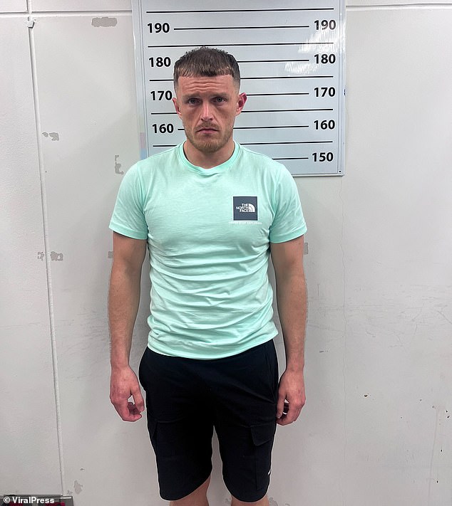 Jamie Louis Swain (pictured), 29, from Enfield, North London, was caught by Thai immigration officers in May with a bag of cocaine hidden in his passport