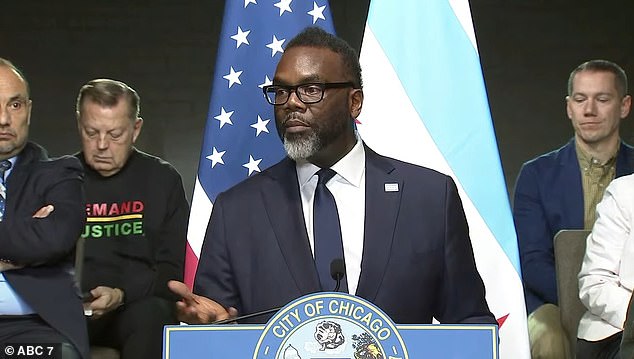 Chicago Mayor Brandon Johnson claims he 'inherited' the city's growing migrant crisis during a press conference announcing a new initiative to address the problem