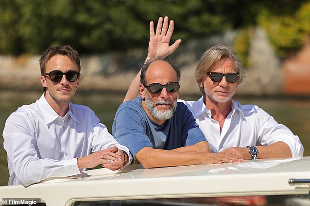 Drew Starkey, Luca Guadagnino and Daniel pictured on the boat