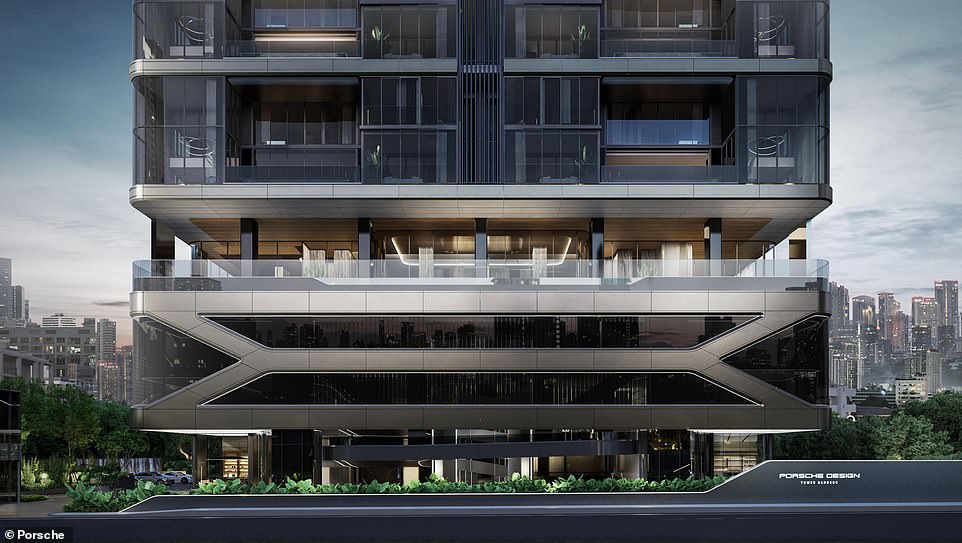 Porsche Tower Bangkok will feature a bespoke X-frame plinth structure inspired by one of the brand's concept sports cars