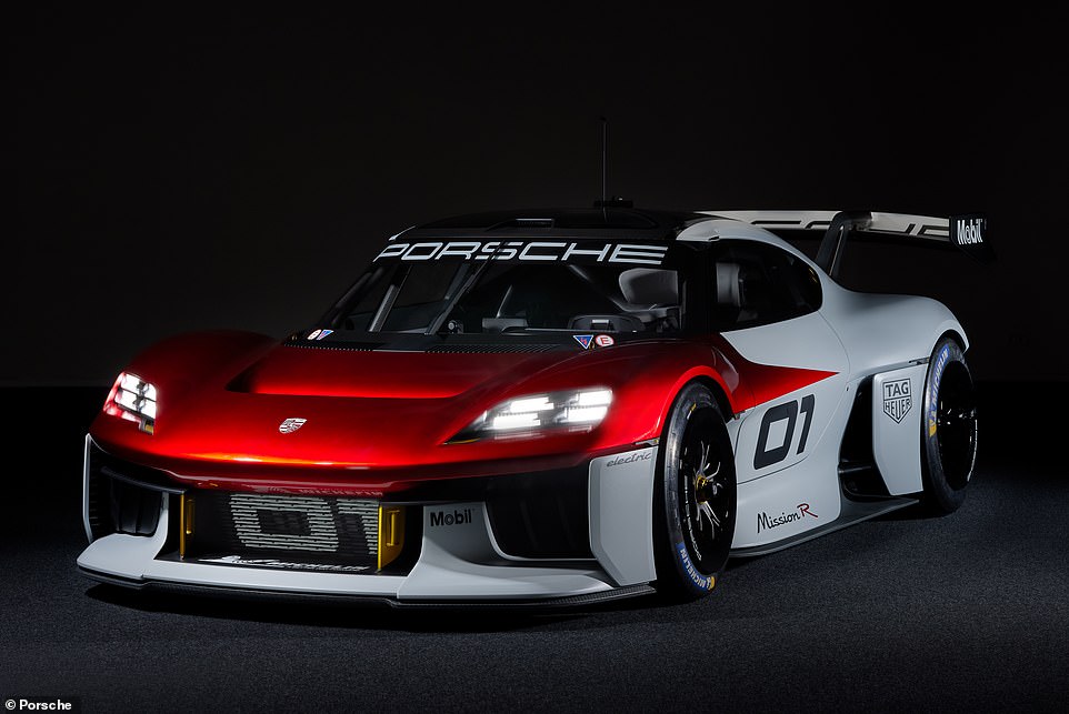 This is the Porsche Mission R concept, which was introduced by the Stuttgart-based automaker in 2021. It is the brand's vision of an all-electric vehicle for customer motorsports.