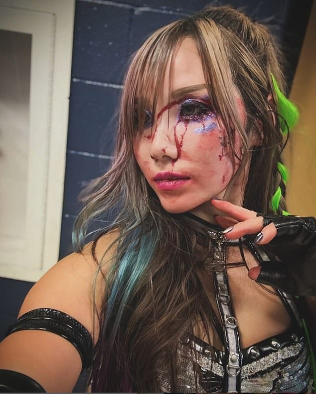 Sane's risky dive outside the ring on Monday left her with a huge cut and a bleeding eye