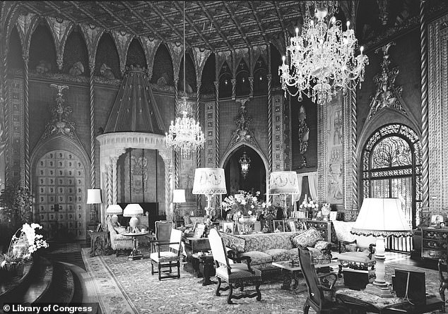 The interview took place in the spectacular living room, seen here in 1967