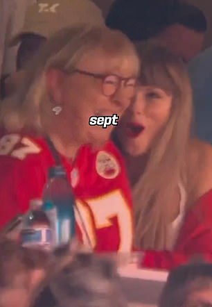 Swift is seen partying with Travis Kelce's mother Donna in the clip