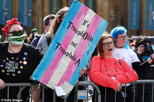 Transgender rights counter-protesters disrupt Let Women Speak demonstration in Edinburgh on April 6, 2024