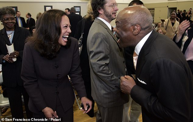 The comment in the post is a dig at the vice president's 1990s relationship with Willie Brown, who later became mayor of San Francisco. The two are pictured here in 2005