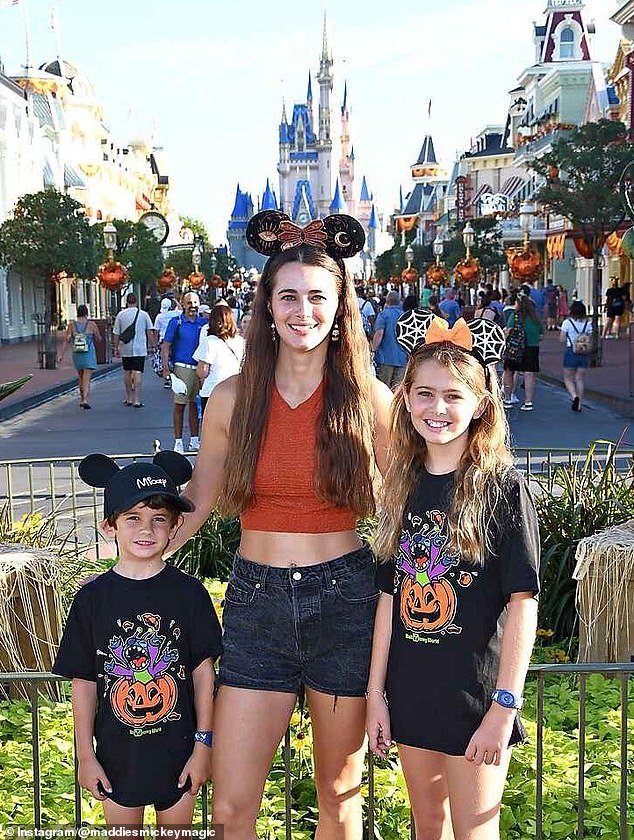 Monaghan justified her solo trip by saying she was attending the opening night of Mickey's Not So Scary Halloween Party for work, which her children had attended before (pictured)