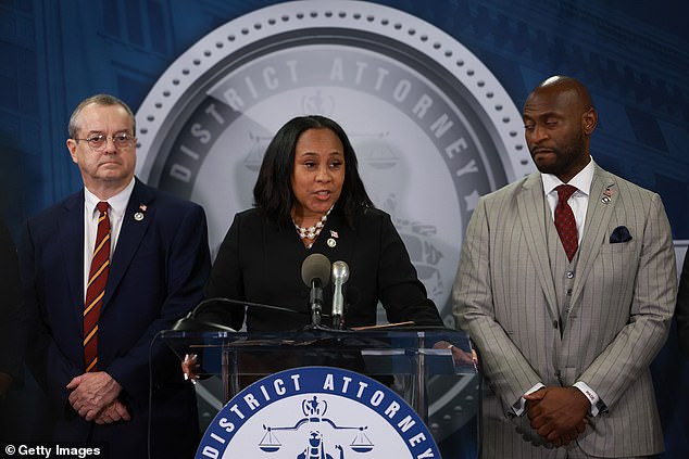 Willis, 52, has had her own share of controversy over the past year, after she was accused of improperly pursuing a romantic affair with Nathan Wade (R), the special prosecutor she appointed to handle Trump's criminal case.