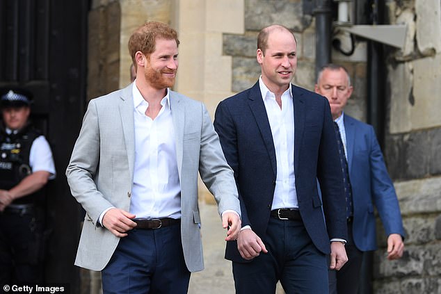 Prince Harry and Prince William pictured together ahead of the royal wedding of Prince Harry and Meghan Markle in 2018