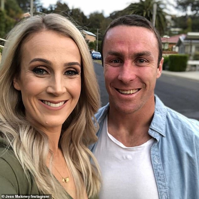 It follows an off-field incident involving police (James Maloney is pictured, with his wife Jess)