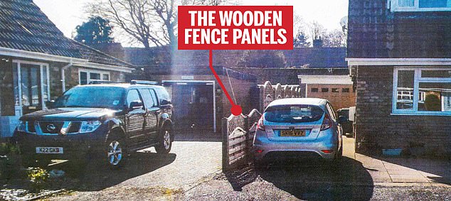 The Batesons came home to find fencing being installed between the driveways