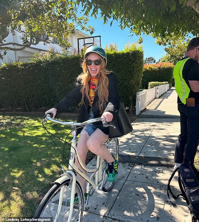 In late August, the Parent Trap sensation posted a photo of herself riding a bike with a big smile on her face as she wrapped up Freakier Friday