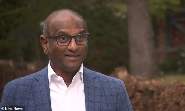 Guranathan Ganeson (pictured) and his wife were told their four-metre-high hedge was blocking the footpath in front of their property in Mont Albert, 19km east of Melbourne's CBD