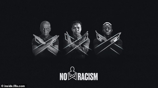 FIFA has launched a new universal 'No Racism' arm gesture to flag incidents of racist abuse