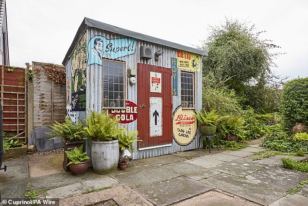 The shed, called Wrinkly, Rusty And Retro, is made entirely from reclaimed and scrap materials, including corrugated steel