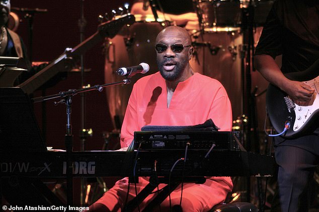 Singer, songwriter, actor and musician Isaac Hayes Jr. is shown on stage during a "live" concert performance on February 11, 2007. Hayes died in 2008