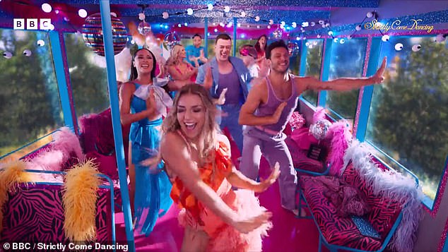 In the short clip, the professional dancer was the driver of the pink bus while his fellow actors danced to We Like to Party by Vengaboys