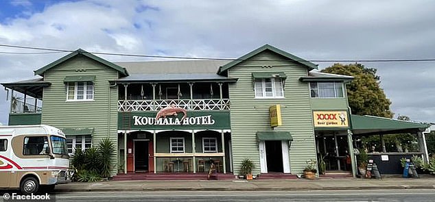 The current innkeepers fear they will have to lock Precious in a room or put her in a cage outside because of the heat (pictured is the Koumala Hotel, a classic two-storey Queenslander hotel and home to Precious the cat)