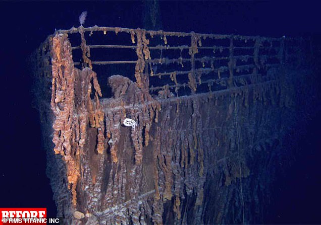 When the Titanic sank in 1985, researchers discovered that the forward railing was still intact