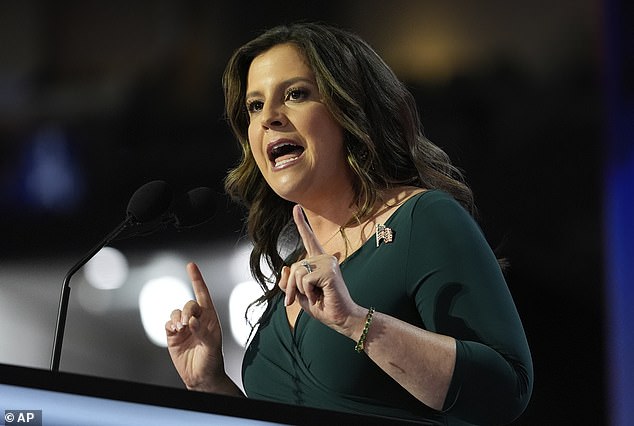 Rep. Elise Stefanik, R-NY., speaks during the Republican National Convention on Tuesday, July 16, 2024, in Milwaukee.