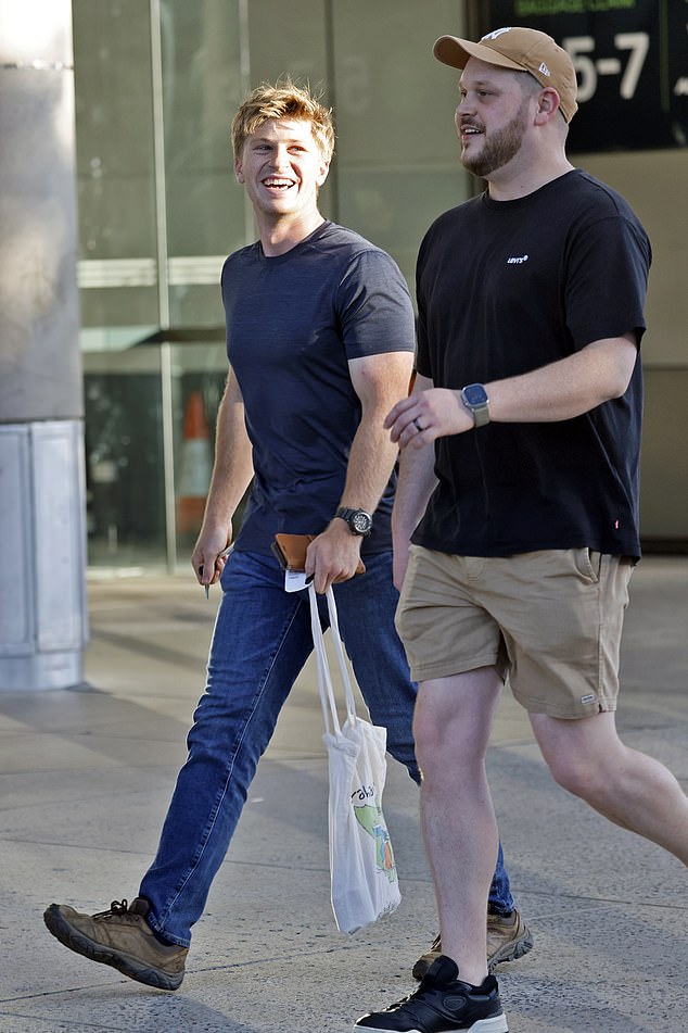 Also in attendance with the couple was Bindi's younger brother, Robert, 20, who flashed his trademark grin as he walked through the airport