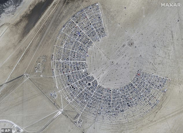 A satellite image shows Burning Man 2024. It is one of the most talked about festivals in the world