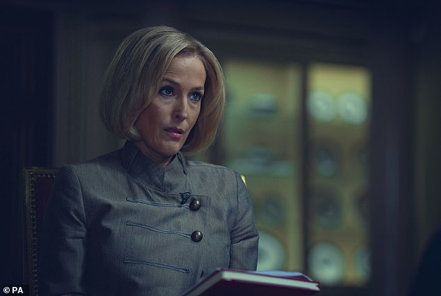 Gillian Anderson plays Emily Maitlis as she questions the Duke (pictured in Scoop) in a penetrating manner