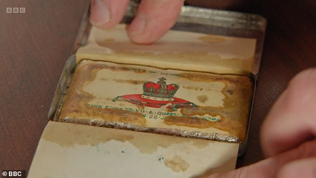 The chocolate tin - with the chocolate still in it - was passed on to the guest by his father, who in turn had received it from his father