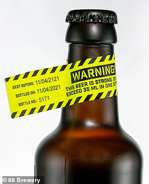 It comes with a bright yellow warning label stating that no more than 35ml should be consumed at one time