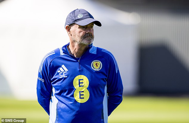 Boss Clarke oversees a training session ahead of the match against Poland at Hampden