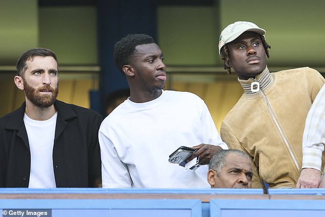 Striker Eddie Nketiah (centre) has been sold to Crystal Palace in a deal worth around £30million