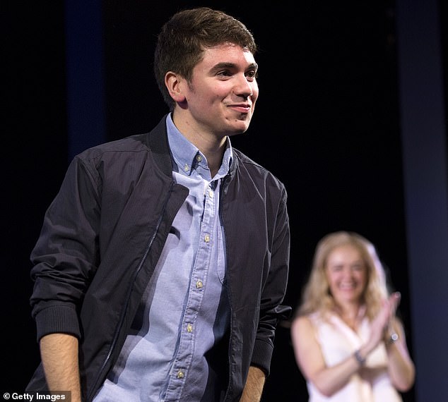 Having met years earlier, Noah Galvin would take over the title role in the Broadway film Dear Evan Hansen from his future husband, who originated the role himself; Galvin is seen taking a bow after a performance in November 2017