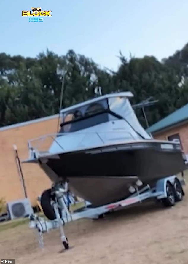 Cam kept the Blockheads on the edge of their seats by telling them that the winning team would receive a $120,000 Bar Crusher fishing boat (pictured), which they could auction off along with their house