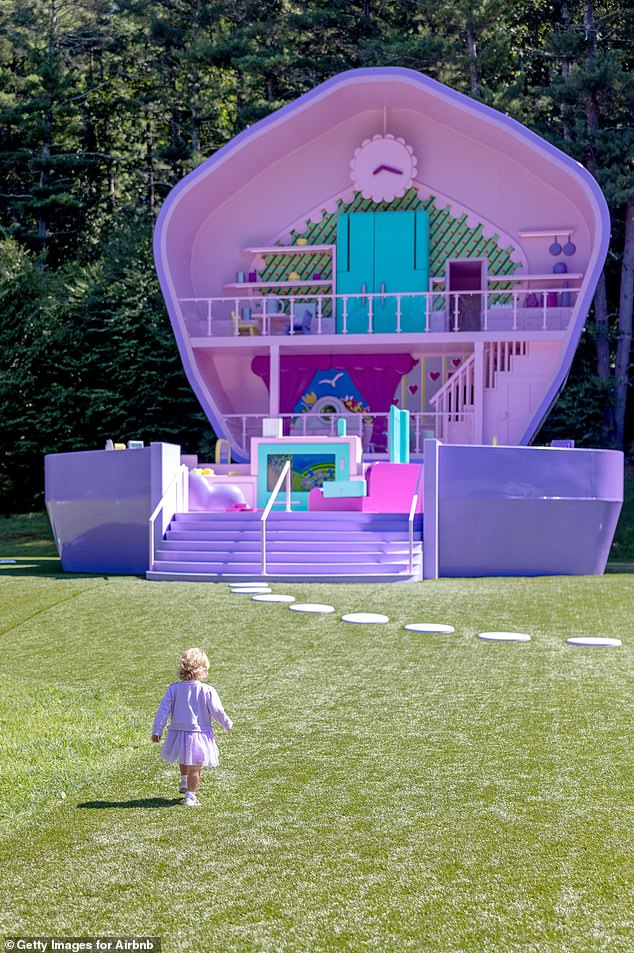 Rebel's one-year-old daughter, Royce, seemed to have a blast exploring her dollhouse come to life