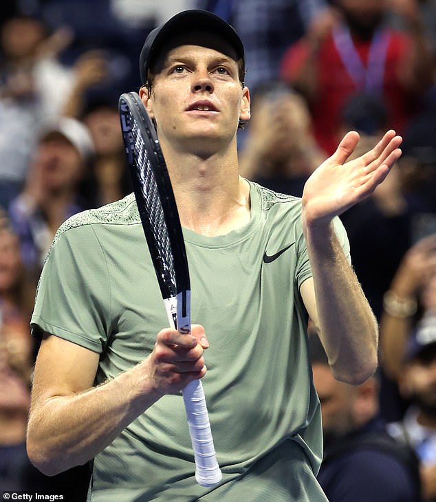 Draper is now set to face world number 1 Jannik Sinner (pictured) in the semi-finals on Friday.