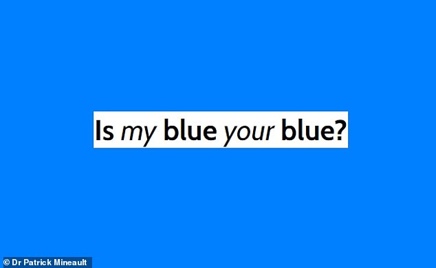 At the end of the test you will be shown where your blue-green border is and how it compares to the rest of the population.