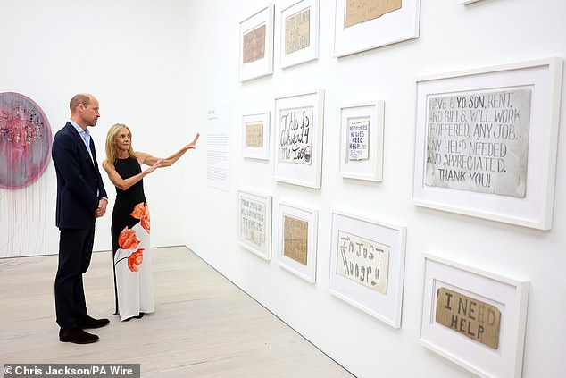 The Prince of Wales during a visit to the Saatchi Gallery in Chelsea, London, to view Homelessness: Reframed