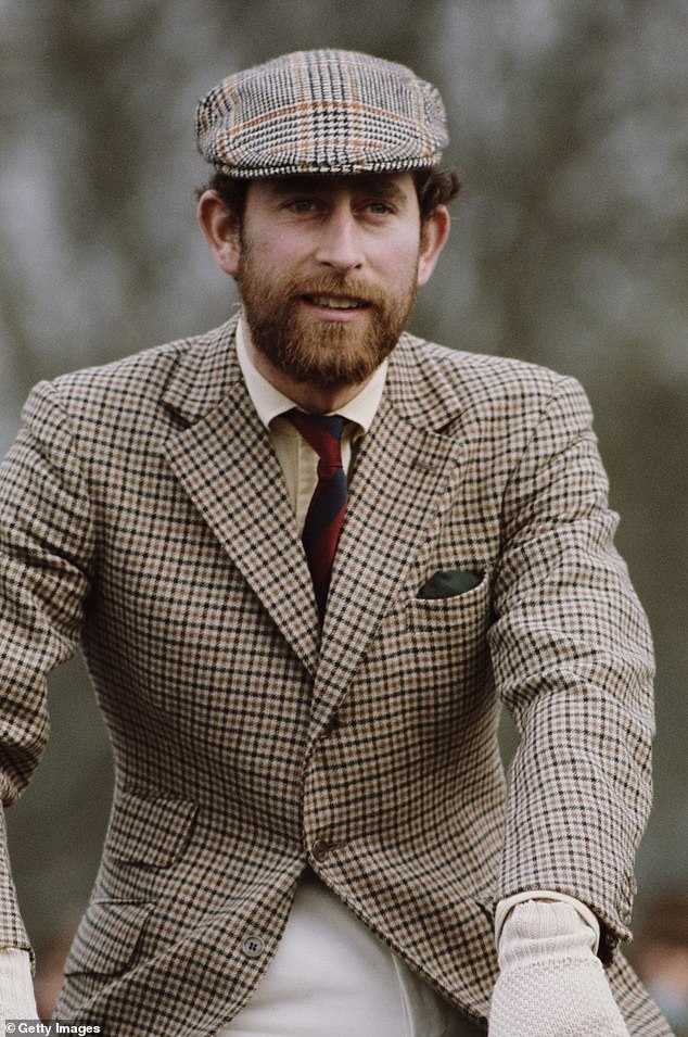 Prince Charles on another day at the Badminton Horse Trials in 1976