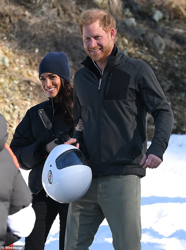 Prince Harry, pictured with his wife Meghan, has said he is excited to see the 'passion, determination and resilience' of the British squad for the first Invictus Games to feature winter sports