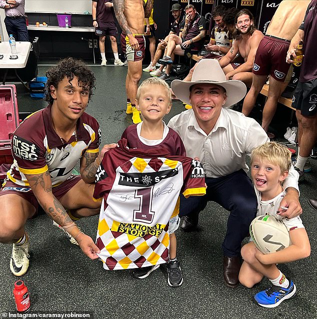 Max got the chance to meet NRL stars from his beloved Brisbane Broncos in April, a month after his cancer returned