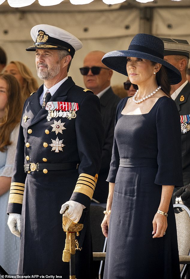 Queen Mary of Denmark appeared emotional as she celebrated Flag Day with her husband, King Frederik, in Copenhagen today