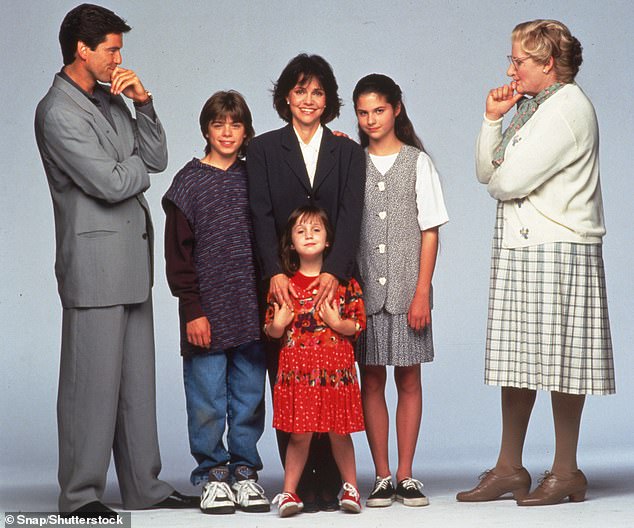 In 1993's Mrs Doubtfire starring Robin Williams, Pierce Brosnan, Lisa Jakub, Mara Wilson and Matthew Lawrence