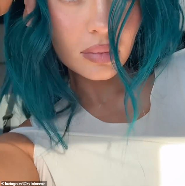 'teal the end of time', her caption read. The bold new colour is reminiscent of the King Kylie era from a few years ago, when she would regularly change her hair colour to match her moods