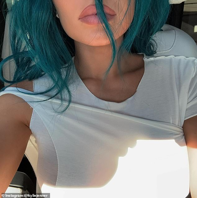 Kylie's new blue hair comes after the mother-of-two shared a glimpse of her daily life with daughter Stormi, six, and son Aire, two