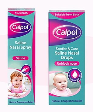 Some saline solutions and sprays can be found for as little as £1.30, while branded products such as Calpol cost around £4.70