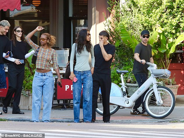 The Santa Monica, California-born actor rode a Citi Bike to the party with friends