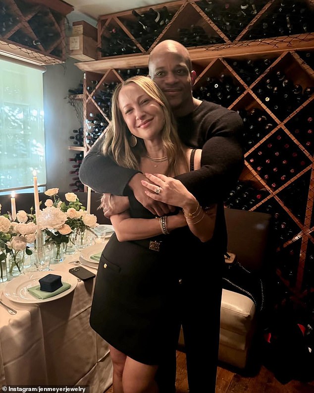 The actor's ex-wife Jennifer Meyer, 47, took to Instagram on Saturday to reveal her engagement to Geoffrey Ogunlesi, 33.