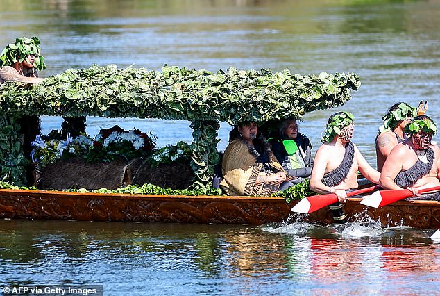 Kiingi Tuheitia's coffin was rowed and carried to the top of a sacred site, Mount Taupiri