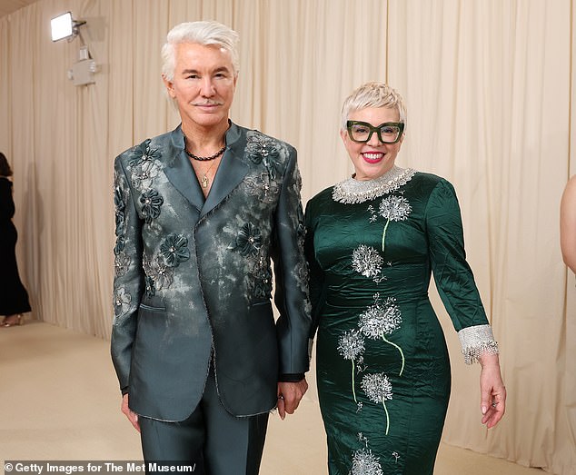 After moving to New York, Martin and Luhrmann sold Iona in 2016 for $16 million to its current owners, stockbroker Tim Eustace and his partner Salvador Panui. Pictured: Luhrmann and Martin in NYC in May at the Met Gala