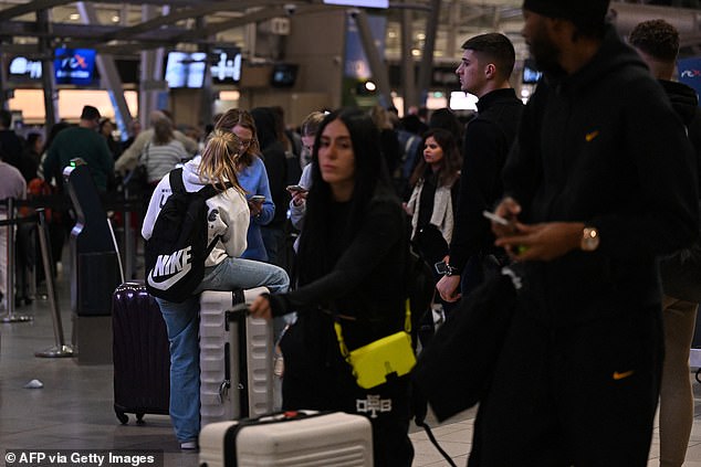 The photo sparked a heated debate over whether plus-size passengers should pay for an extra seat or whether this is the airline's responsibility (pictured: Sydney Airport)